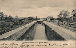 Lock on Erie Canal in the Mohawk Valley Postcard