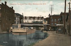 Champlain Canal and Post Office Postcard
