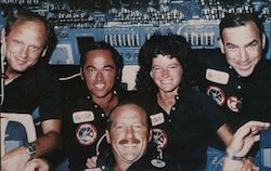 STS-7 Crew Onboard the Challenger, Johnson Space Center Postcard
