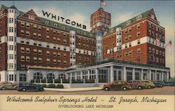 Whitcomb Sulphur Springs Hotel - Overlooking Lake Michigan Postcard