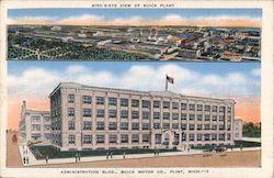Administration Building and Plant, Buick Motor Company Postcard