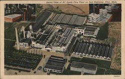 Aerial View of AC Spark Plug Plant on Dort Highway Postcard