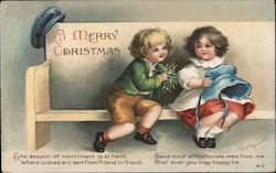 A Merry Christmas The Season of Merriment is at Hand, Where Wishes Are Sent From Friend to Friend Postcard