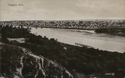 View of Calgary Across the Bow River Postcard