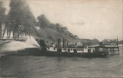 Belle Isle Bridge Fire - April 27, 1915 Postcard