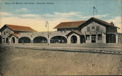 Santa Fe Station and Hotel Postcard