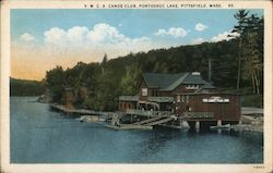 Y.M.C.A. Canoe Club Pontoosuc Lake Pittsfield, MA Postcard Postcard Postcard