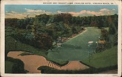 Archery and Croquet Lawn Cavalier Hotel Postcard
