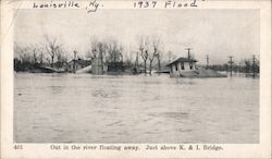 Ohio River Flood - Louisville, Kentucky Postcard