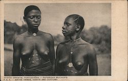 Africa Oriental Portuguese, Raparigas Muchop's - P.E.A. Native Tribes, Habits and Customs Postcard