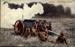 Wwi Firing 3 Inch Field Piece