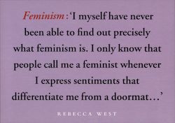 Feminism Quote by Rebecca West Differentiate Me From a Doormat Postcard