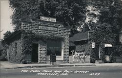 The Curio Shop and Post Office - Nashville, Indiana Postcard