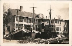 Wampossett Inn - Water St. Stonington, CT - Hurricane of 1938 Postcard