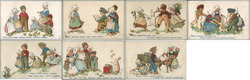Set of 7 Tucks Series 759 Dutch Easter Children Postcard