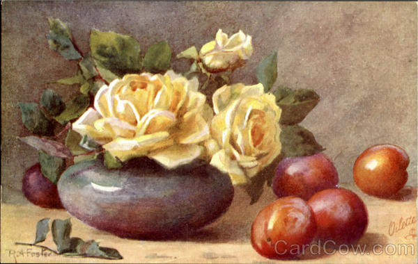 Roses And Plums R. A. Foster Tuck's Oilette Series