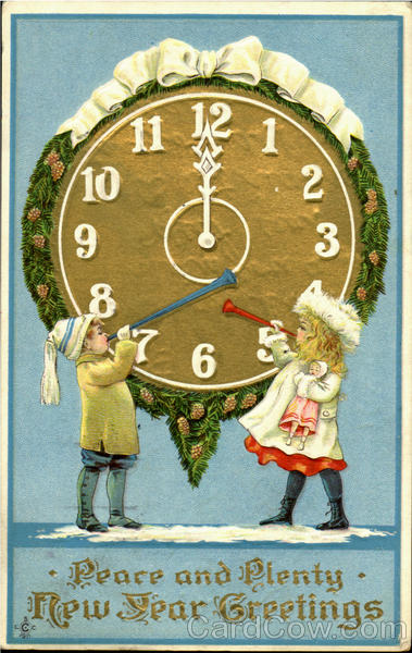 Peace And Plenty New Year Greetings New Year's Children