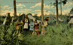 Seminole Indians In Camp, Florida