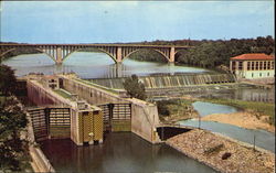 U. S. Government Dam And Locks And Ford Bridge