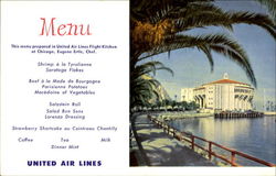 United Airline Menu
