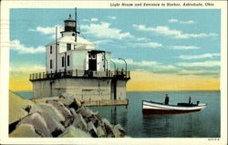 Light House And Entrance To Harbor Light House And Entrance To Harbor
