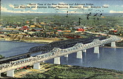 Aerial View Of The New Memphis And Arkansas Bridge Aerial View Of The New Memphis And Arkansas Bridge