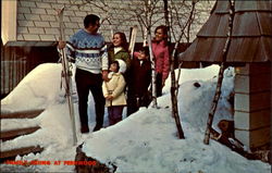 Family Skiing At Fernwood Pennsylvania Postcard Postcard