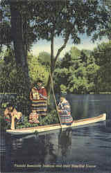 Florida Seminole Indians and their Dug-Out Canoe