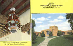 Library, The Great Hand made Chandelier in the Main Reading Room, University of New Mexico
