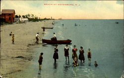 Beach At Keansburg New Jersey Postcard Postcard