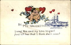 Be My Valentine USS North Dakota Postcard