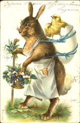 Dressed Bunny with Chicks