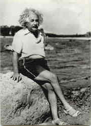 Albert Einstein at Beach 1945