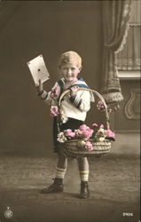 Tinted Boy with Basket Tinted Boy with Basket