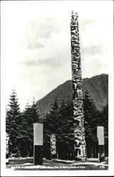 One Of The Large Totem Poles Of Alaska
