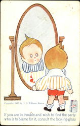Little Boy Looking at Himself in a Mirror Little Boy Looking at Himself in a Mirror