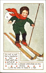 Little boy skiing in the snow