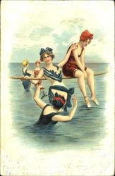 Bathing Beauties Swimsuits & Pinup Postcard Postcard