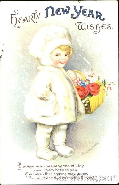 Hearty New Year Wishes Ellen Clapsaddle New Year's