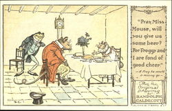 Frog and Mice Having Meal Postcard