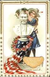 Young girl decorating bust