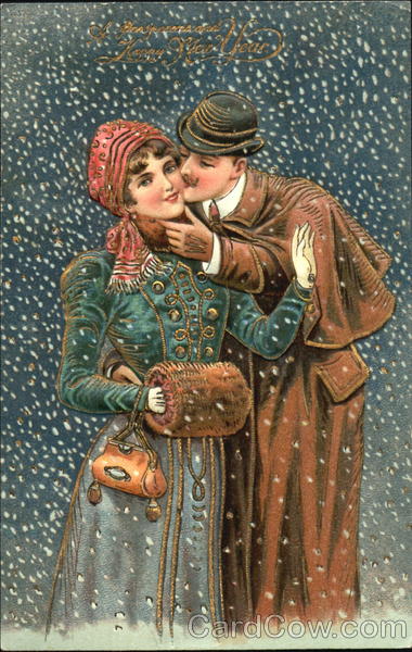 Couple Kissing in the Snow Romance & Love