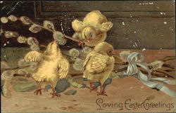 Three Easter chicks