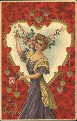 Woman in Front of Heart Shaped Window