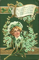 Irish Girl with Shamrocks