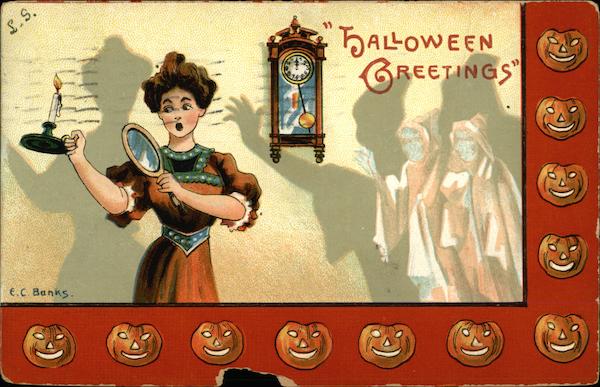 Woman with Mirror, Ghosts E. C. Banks Halloween