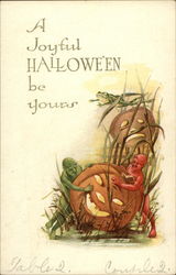 A Joyful Halloween Be Yours - Devils and Jack O'Lanterns