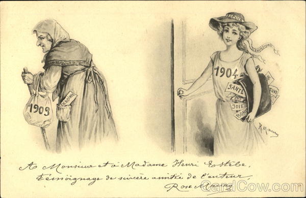 1904 Old and Young Ladies New Year's