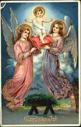 Two Angels holding a baby