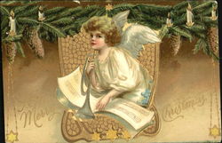 Angel with trumpet and music